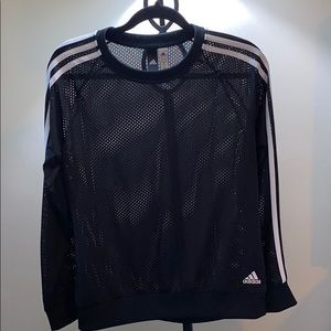 Black/White Adidas Perforated Jersey Top